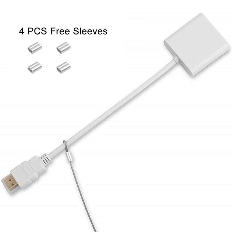 Ciyebst 20 Pack Adjustable Cable Tethers, Universal Adapter Lock Kit DIY Kit Stainless Steel with Nylon Coat Tether Computers/Dongles/HDMI/VGA/DP/Mac Adapter - Image 3